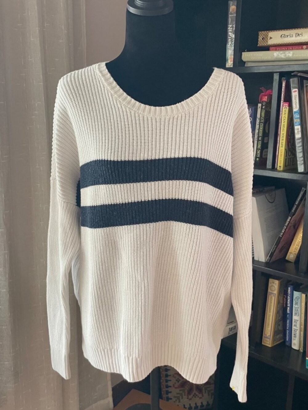 Vintage Y2K Hollister Sweater Ribbed Baggy Striped Cricket Tennis Preppy L Indie